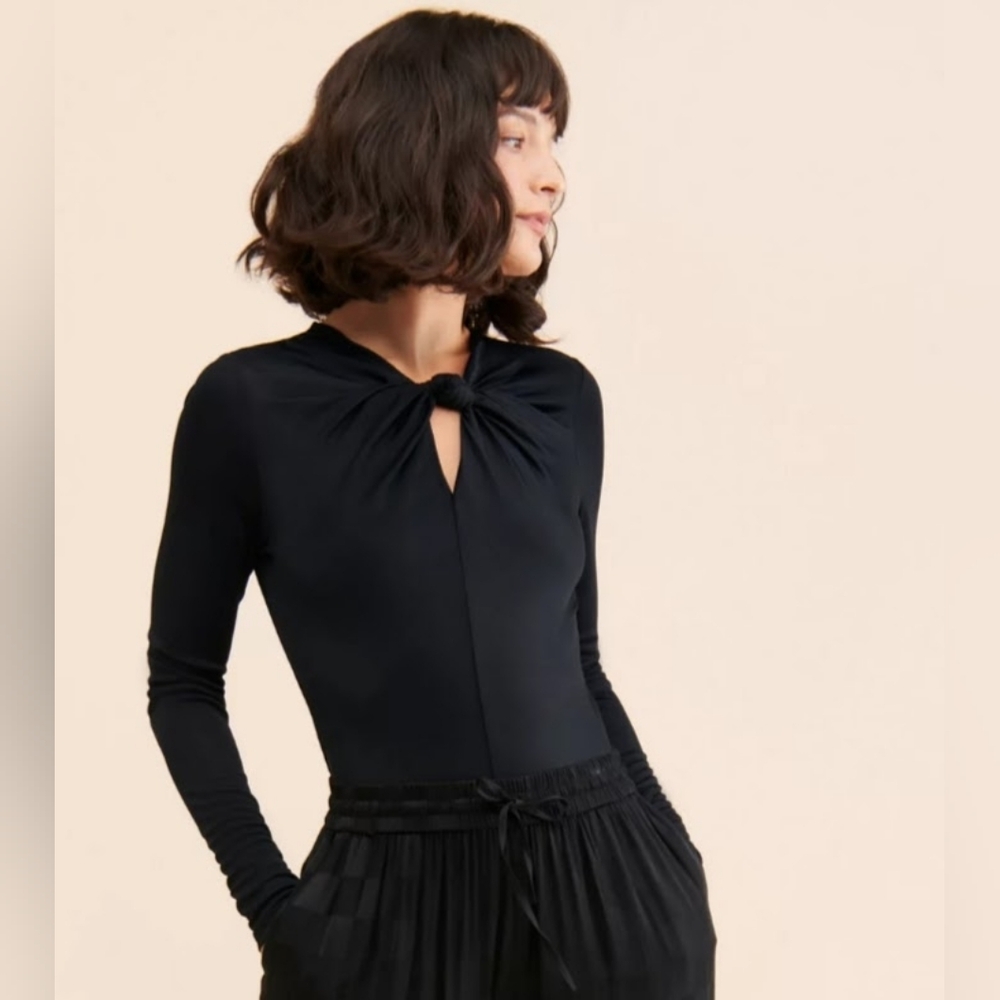 FARM Rio Black Knot Detail Bodysuit